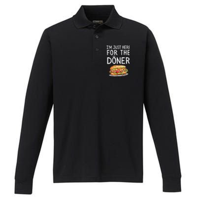 IM Just Here For The Doner Funny Kebab Food Cute Gift Performance Long Sleeve Polo