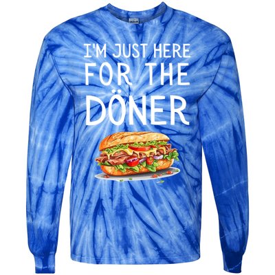 IM Just Here For The Doner Funny Kebab Food Cute Gift Tie-Dye Long Sleeve Shirt