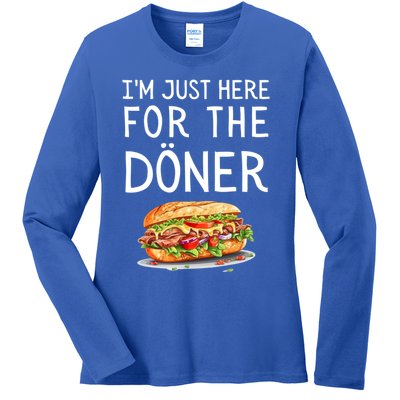 IM Just Here For The Doner Funny Kebab Food Cute Gift Ladies Long Sleeve Shirt