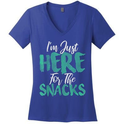 I'm Just Here For The Snacks Funny Gift For Snack Lovers Women's V-Neck T-Shirt