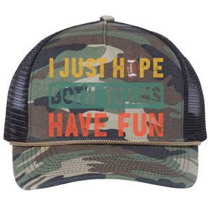 I Just Hope Both Teams Have Fun Or Funny Football Cute Gift Retro Rope Trucker Hat Cap