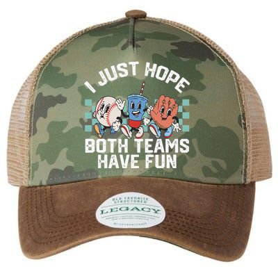 I Just Hope Both Teams Have Fun Or Baseball Legacy Tie Dye Trucker Hat