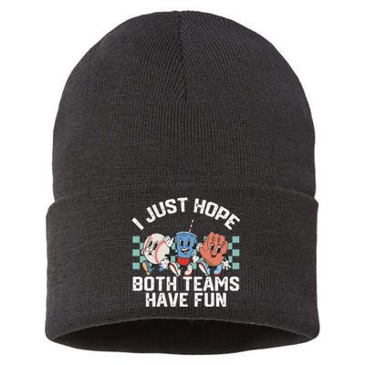 I Just Hope Both Teams Have Fun Or Baseball Sustainable Knit Beanie