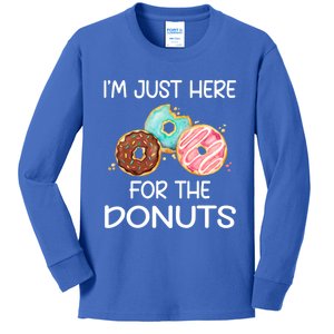 IM Just Here For The Donuts Doughnut Dough Sweet Dessert Cute Gift Kids Long Sleeve Shirt