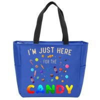 Im Just Here For The Candy Funny Halloween Candy Party Zip Tote Bag