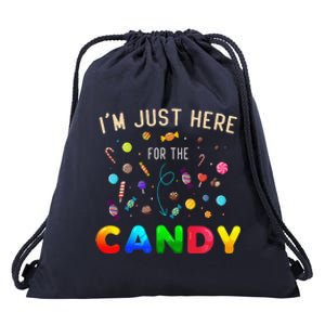 Im Just Here For The Candy Funny Halloween Candy Party Drawstring Bag