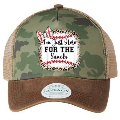 Im Just Here For The Snack Baseball Sister Baby Girl Legacy Tie Dye Trucker Hat