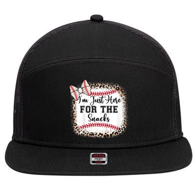 Im Just Here For The Snack Baseball Sister Baby Girl 7 Panel Mesh Trucker Snapback Hat