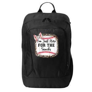 Im Just Here For The Snack Baseball Sister Baby Girl City Backpack