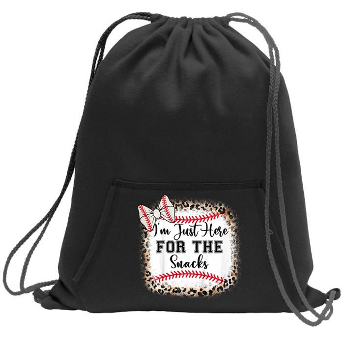 Im Just Here For The Snack Baseball Sister Baby Girl Sweatshirt Cinch Pack Bag