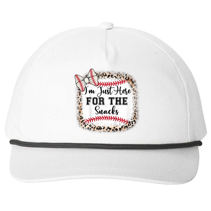 Im Just Here For The Snack Baseball Sister Baby Girl Snapback Five-Panel Rope Hat