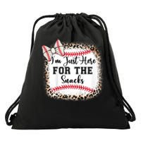 Im Just Here For The Snack Baseball Sister Baby Girl Drawstring Bag