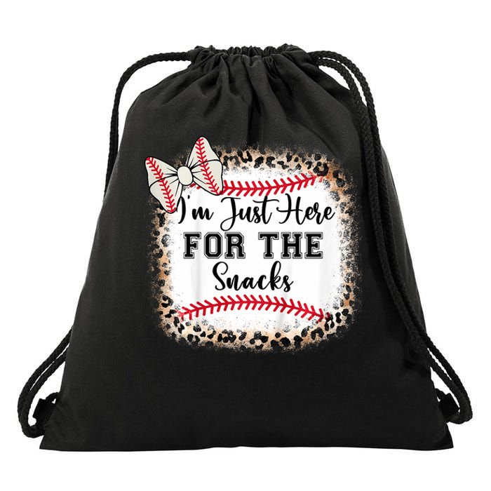 Im Just Here For The Snack Baseball Sister Baby Girl Drawstring Bag