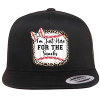 Im Just Here For The Snack Baseball Sister Baby Girl Flat Bill Trucker Hat