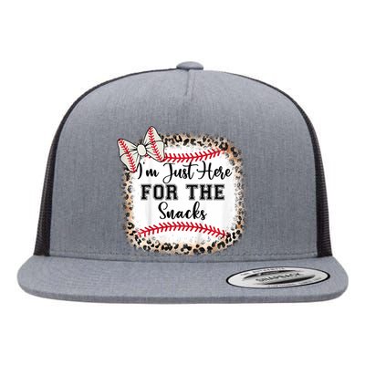 Im Just Here For The Snack Baseball Sister Baby Girl Flat Bill Trucker Hat