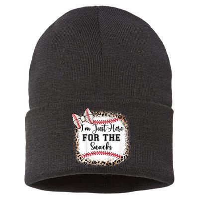 Im Just Here For The Snack Baseball Sister Baby Girl Sustainable Knit Beanie