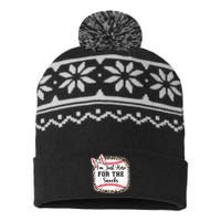 Im Just Here For The Snack Baseball Sister Baby Girl USA-Made Snowflake Beanie