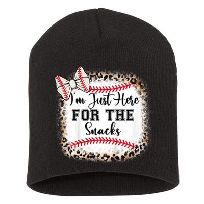 Im Just Here For The Snack Baseball Sister Baby Girl Short Acrylic Beanie