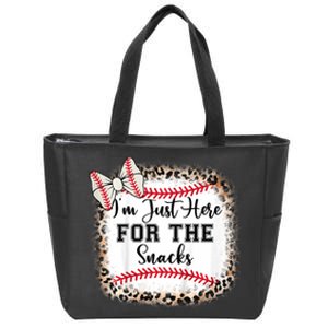 Im Just Here For The Snack Baseball Sister Baby Girl Zip Tote Bag