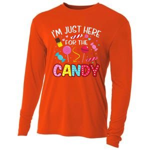 Im Just Here For The Candy Halloween Cute Lollipop Sweets Cooling Performance Long Sleeve Crew