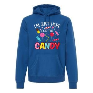 Im Just Here For The Candy Halloween Cute Lollipop Sweets Premium Hoodie