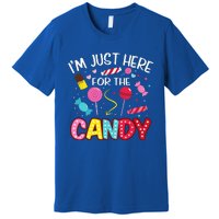 Im Just Here For The Candy Halloween Cute Lollipop Sweets Premium T-Shirt