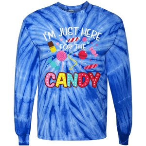 Im Just Here For The Candy Halloween Cute Lollipop Sweets Tie-Dye Long Sleeve Shirt