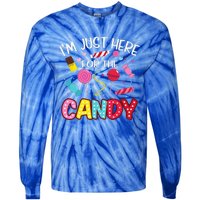 Im Just Here For The Candy Halloween Cute Lollipop Sweets Tie-Dye Long Sleeve Shirt