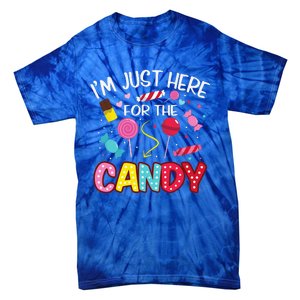 Im Just Here For The Candy Halloween Cute Lollipop Sweets Tie-Dye T-Shirt