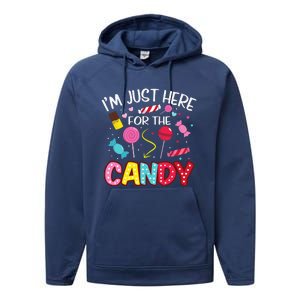 Im Just Here For The Candy Halloween Cute Lollipop Sweets Performance Fleece Hoodie