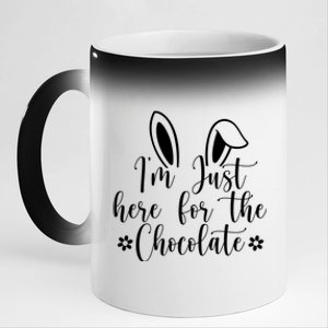 I'm Just Here For Chocolate Easter Bunny 11oz Black Color Changing Mug