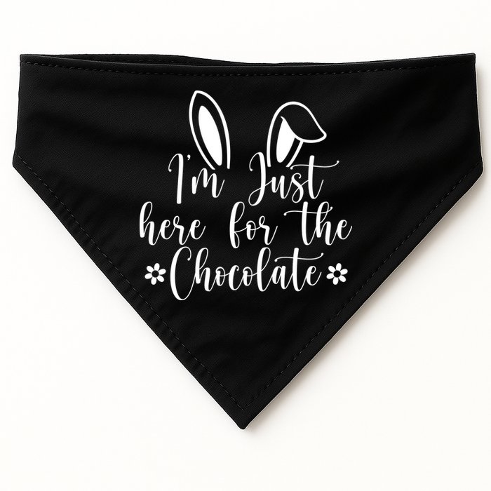 I'm Just Here For Chocolate Easter Bunny USA-Made Doggie Bandana