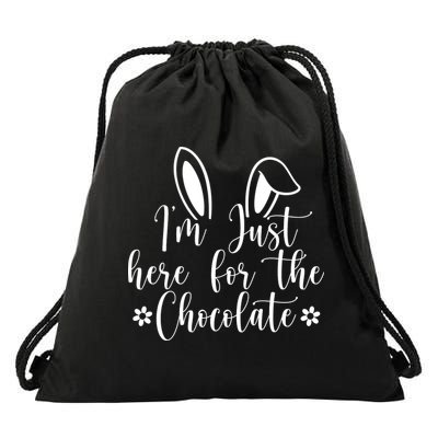 I'm Just Here For Chocolate Easter Bunny Drawstring Bag