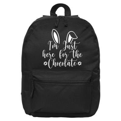 I'm Just Here For Chocolate Easter Bunny 16 in Basic Backpack
