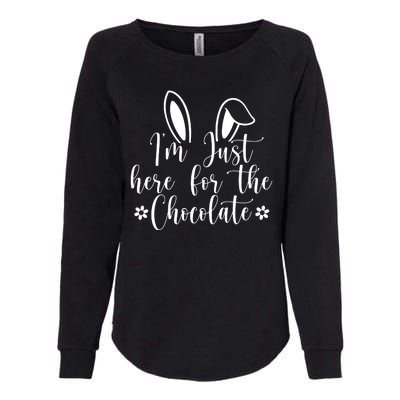 I'm Just Here For Chocolate Easter Bunny Womens California Wash Sweatshirt