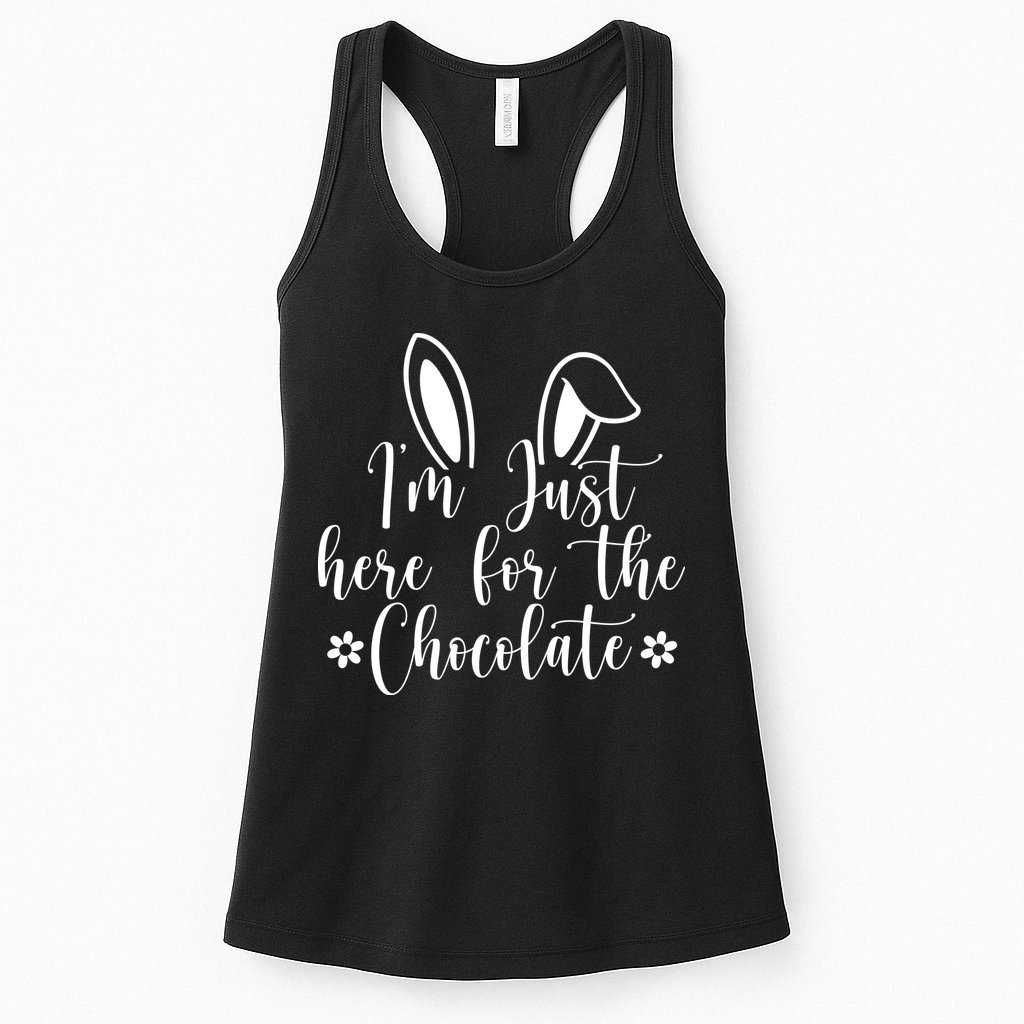 I'm Just Here For Chocolate Easter Bunny Womens Tank Top