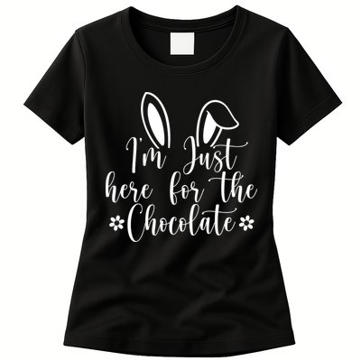 I'm Just Here For Chocolate Easter Bunny Womens T-Shirt