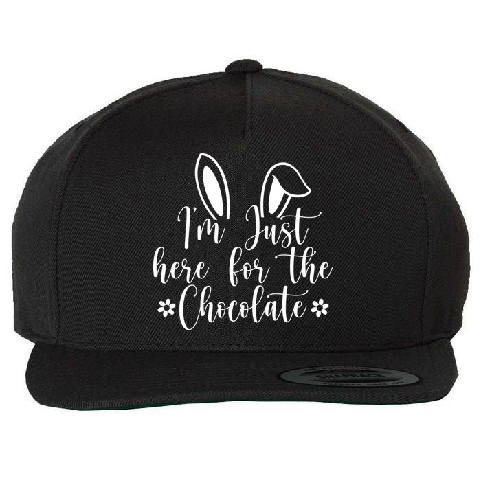 I'm Just Here For Chocolate Easter Bunny Wool Snapback Cap