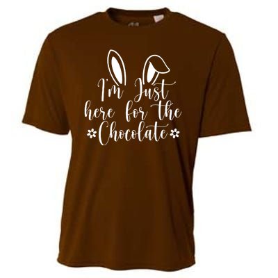 I'm Just Here For Chocolate Easter Bunny Cooling Performance Crew T-Shirt