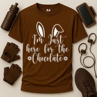 I'm Just Here For Chocolate Easter Bunny Cooling Performance Crew T-Shirt