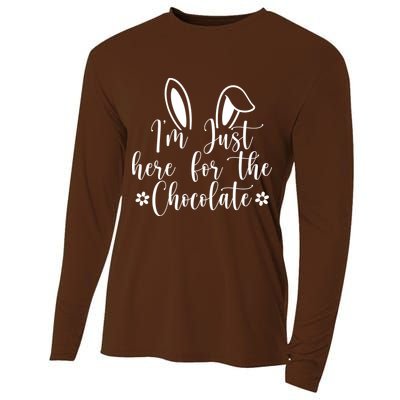 I'm Just Here For Chocolate Easter Bunny Cooling Performance Long Sleeve Crew