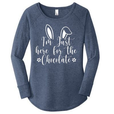 I'm Just Here For Chocolate Easter Bunny Women's Perfect Tri Tunic Long Sleeve Shirt