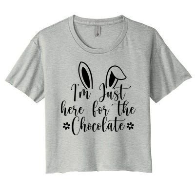 I'm Just Here For Chocolate Easter Bunny Women's Crop Top Tee