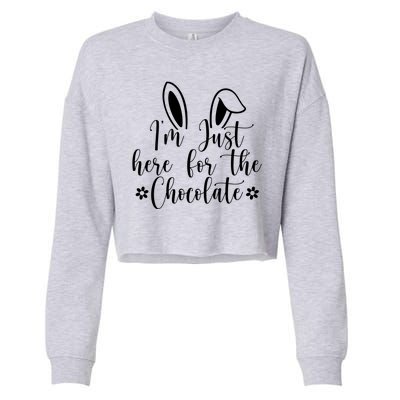 I'm Just Here For Chocolate Easter Bunny Cropped Pullover Crew