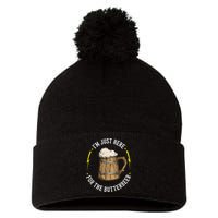 Im Just Here For The Butter Beer Butter Scotch Beer Pom Pom 12in Knit Beanie