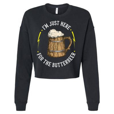 Im Just Here For The Butter Beer Butter Scotch Beer Cropped Pullover Crew