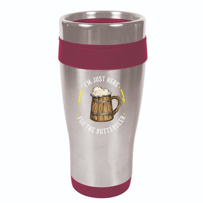 Im Just Here For The Butter Beer Butter Scotch Beer 16oz Travel Tumbler