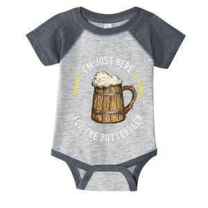 Im Just Here For The Butter Beer Butter Scotch Beer Infant Baby Jersey Bodysuit