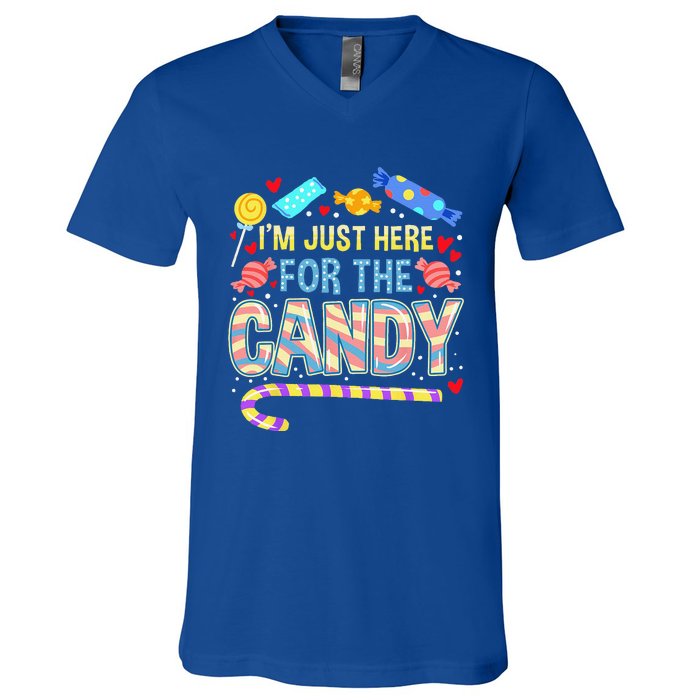 Im Just Here For The Candy Halloween V-Neck T-Shirt