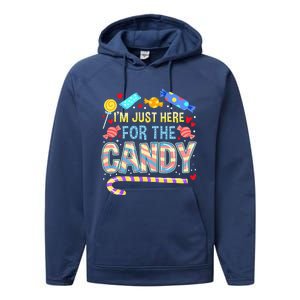 Im Just Here For The Candy Halloween Performance Fleece Hoodie